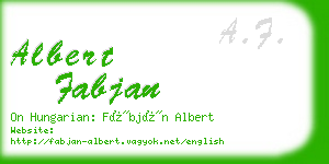 albert fabjan business card